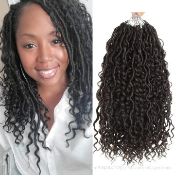 18" Goddess Locs Crochet Hair Extensions Synthetic Twist Braids Hair Locks Crochet braids For Women 24 Strands Golden